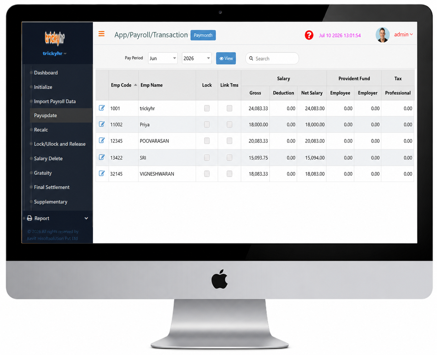 Online Payroll Transaction